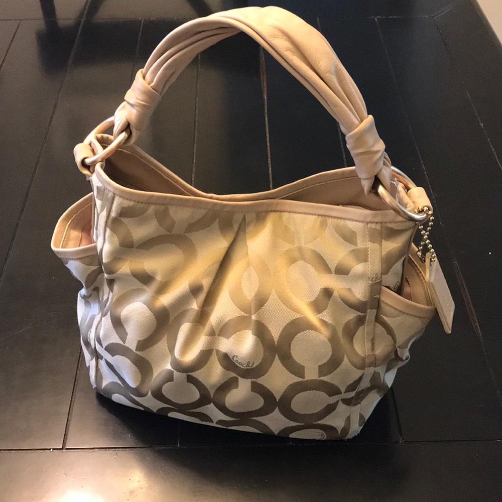 Coach gold monogram hobo bag